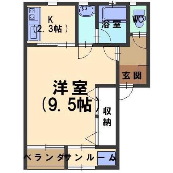 コモドシャレー(1K/1階)の間取り写真