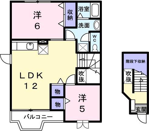 KSル・クープルI(2LDK/2階)の間取り写真