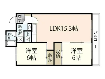 ユーバーハイツ(2LDK/4階)の間取り写真