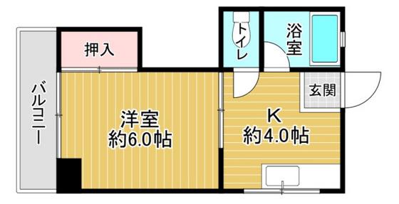 第1田万里ビル(1K/3階)の間取り写真