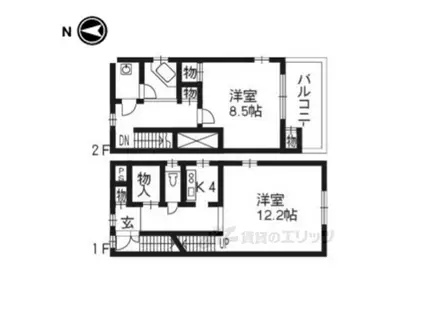 INUIステップコート(1LDK/3階)の間取り写真