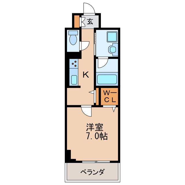 プレミアムコート新栄(1K/7階)の間取り写真