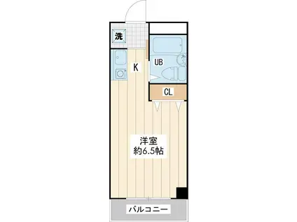 ESPACIO V(ワンルーム/3階)の間取り写真