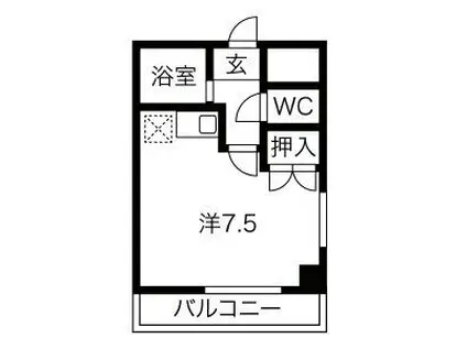 ラポールまるとみII(ワンルーム/4階)の間取り写真