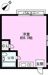 ラパニェール芝(ワンルーム/1階)の間取り写真