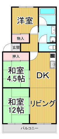 ティアラ武庫川(3LDK/2階)の間取り写真