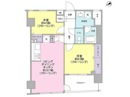 パートナーシップアパートメント(2LDK/12階)の間取り写真