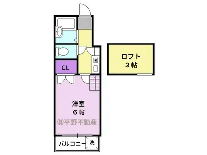 SUNRISE21(1K/2階)の間取り写真