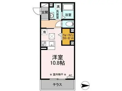 D-HILLS相生(ワンルーム/1階)の間取り写真