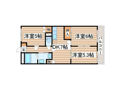 エクセレンスI(3DK/2階)の間取り写真