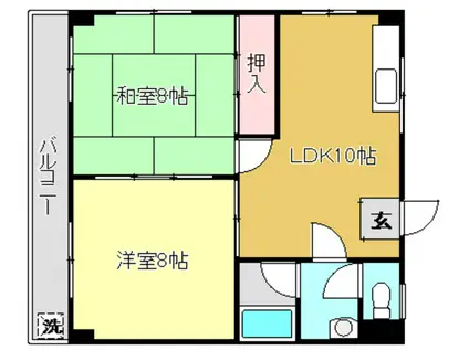 サバービアスイートI(2LDK/2階)の間取り写真