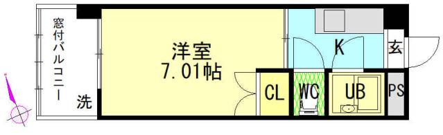 第3柴田ビル(1K/4階)の間取り写真