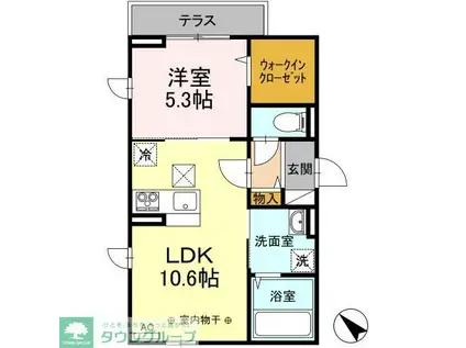 アグノス エーナ(1LDK/2階)の間取り写真