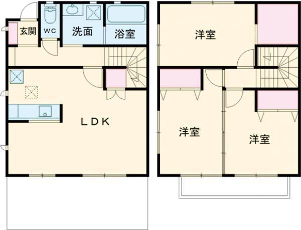 ラシック鷹匠(3LDK/1階)の間取り写真