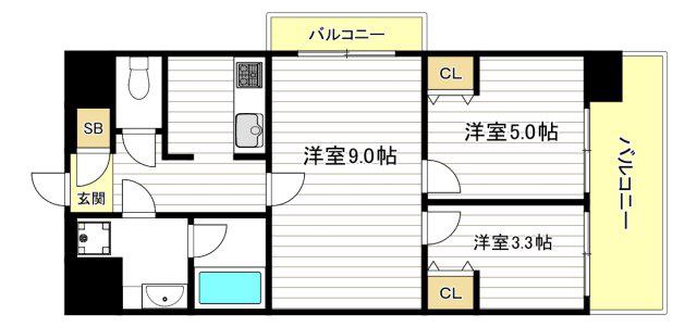 THE MUSIC COURT(3K/3階)の間取り写真