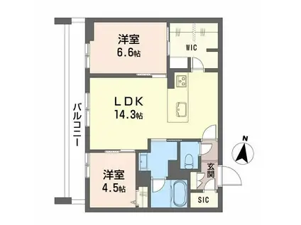 MAISON DE ASHLEY(2LDK/2階)の間取り写真