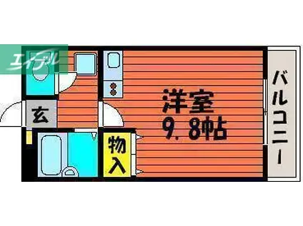 アーバンコーポ黒住(ワンルーム/2階)の間取り写真