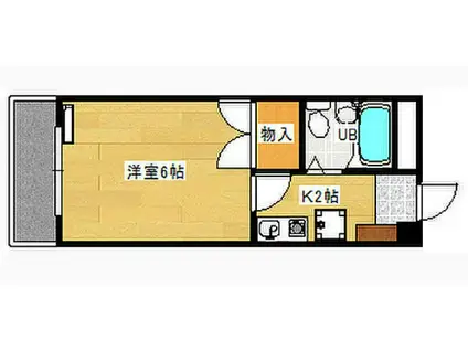 第2世良ビル(1K/2階)の間取り写真