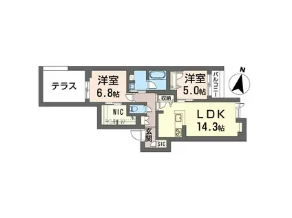 リラフォート 槙(2LDK/1階)の間取り写真