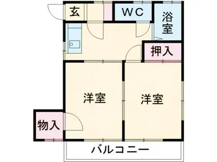 アネックス福生(2K/3階)の間取り写真