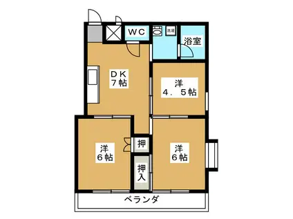 星野マンション(3DK/4階)の間取り写真