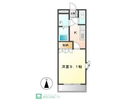 フィアブラット(1K/2階)の間取り写真