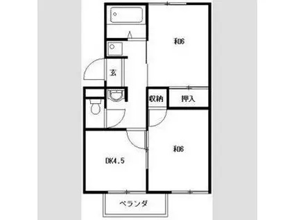 フローレス篠木(2DK/2階)の間取り写真