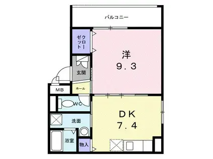 泊テラスSTUDIO(1DK/3階)の間取り写真