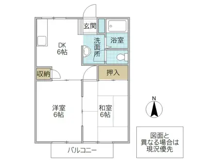 みよしハイツ(2DK/1階)の間取り写真