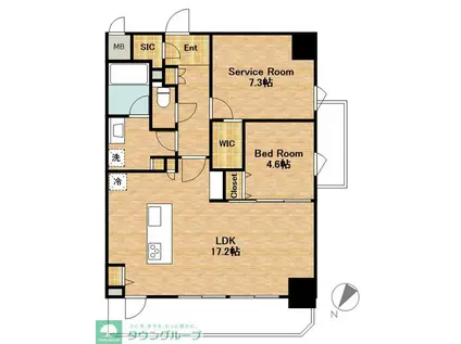 インシグニア渡辺通(1SLDK/4階)の間取り写真