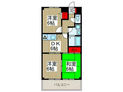 グランメール(3DK/1階)の間取り写真