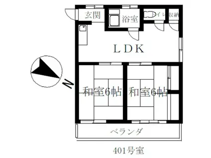 スリービーマンション(2LDK/4階)の間取り写真