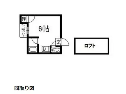 みどりハイツ(ワンルーム/2階)の間取り写真