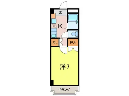 パレス三宝(ワンルーム/3階)の間取り写真