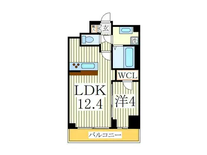 ミルーナヒルズ柏(1LDK/3階)の間取り写真