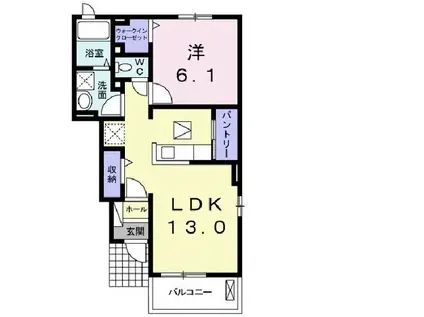 エムズ サニーガーデンXI(1LDK/1階)の間取り写真