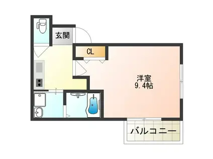 フジパレス平野南II番館(1K/1階)の間取り写真