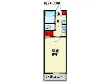 FLATS藤原(1K/1階)の間取り写真
