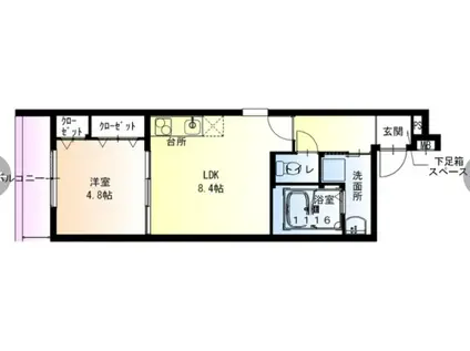 フジパレス弥刀駅北I番館(1LDK/1階)の間取り写真