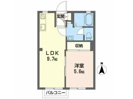 アーク西田中A(1LDK/1階)の間取り写真
