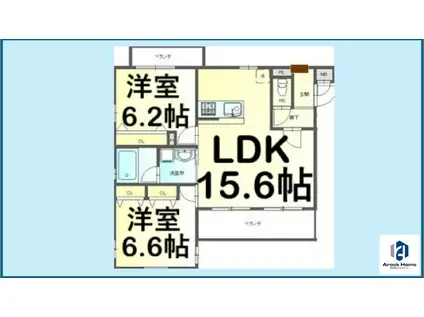 RESPECT(2LDK/2階)の間取り写真