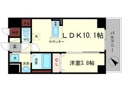 LAMAISONVERTE(1LDK/2階)の間取り写真