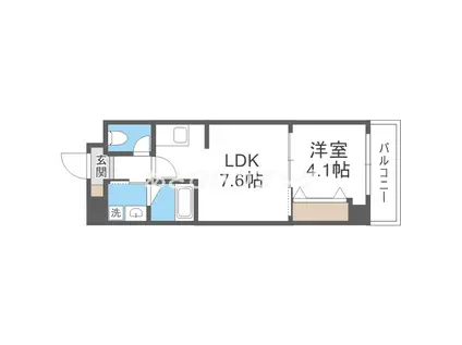 マイロード新森(1LDK/2階)の間取り写真