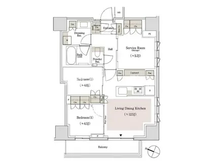 パークホームズ文京白山ヒルテラス(3LDK/2階)の間取り写真