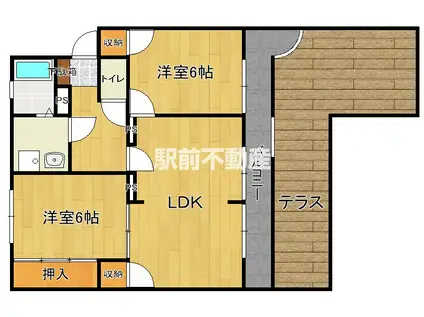第2江頭ハイツ(2LDK/1階)の間取り写真