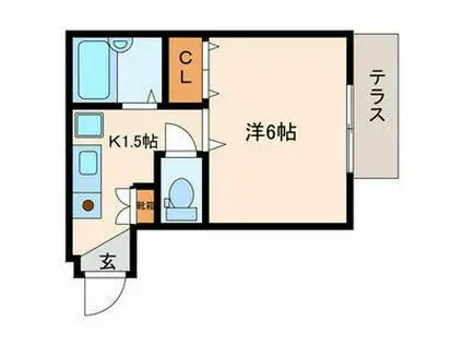 AIマンション(1K/1階)の間取り写真