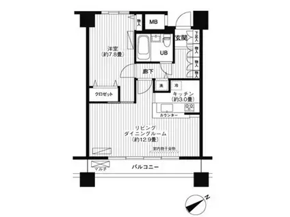 LOOP-M(1LDK/5階)の間取り写真