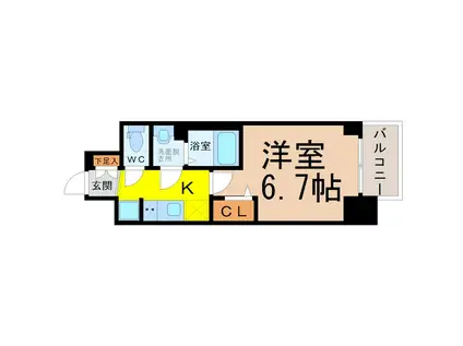 プレサンス鶴舞ファースト(1K/11階)の間取り写真