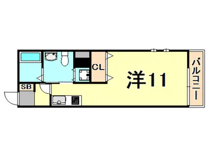 J&Nサマセットプレイス(ワンルーム/8階)の間取り写真