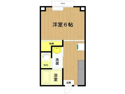 ハウスグリーン(1K/1階)の間取り写真